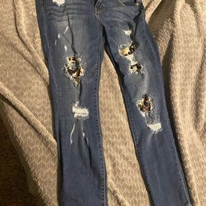 13/31 Skinny Leopard Print Jeans (Stretch)